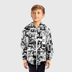 Ветровка с капюшоном детская Doom anime black, цвет: 3D-белый — фото 2
