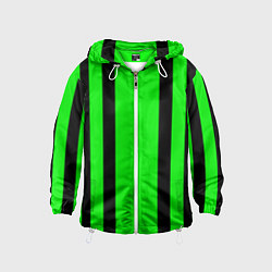 Детская ветровка Color black and green stripes