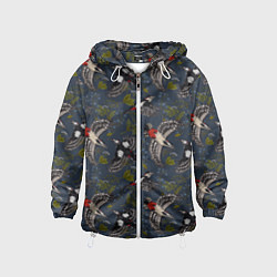 Детская ветровка Дятлы и цветы