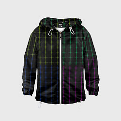 Ветровка с капюшоном детская Color black multicolored stripes, цвет: 3D-белый