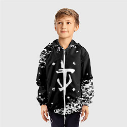 Ветровка с капюшоном детская Doom белый всплеск красок, цвет: 3D-белый — фото 2