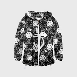 Ветровка с капюшоном детская Doom x nirvana pattern, цвет: 3D-белый