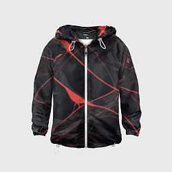 Детская ветровка Текстура мрамора с красными полосками