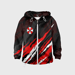 Ветровка с капюшоном детская Umbrella - красное пламя, цвет: 3D-белый