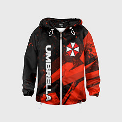 Ветровка с капюшоном детская Umbrella corp - красный, цвет: 3D-белый