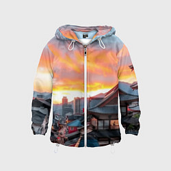 Ветровка с капюшоном детская Япония, цвет: 3D-белый