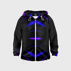 Ветровка с капюшоном детская Color black neon stripes, цвет: 3D-белый