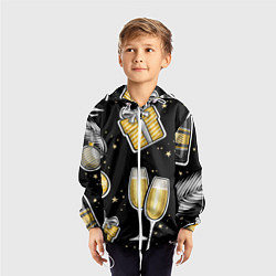 Ветровка с капюшоном детская Новогодний вайб, цвет: 3D-белый — фото 2