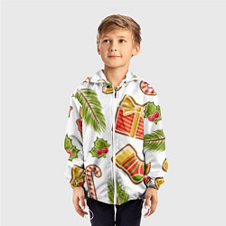 Ветровка с капюшоном детская Рождественский вайб, цвет: 3D-белый — фото 2