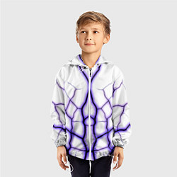 Ветровка с капюшоном детская Color white purple, цвет: 3D-белый — фото 2
