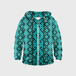 Ветровка с капюшоном детская Орнамент славянский, цвет: 3D-белый