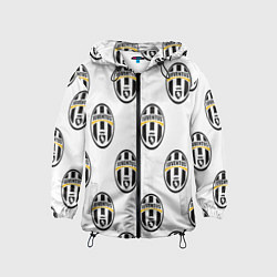 Ветровка с капюшоном детская Juventus Pattern, цвет: 3D-черный