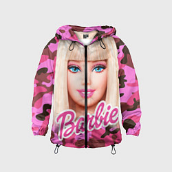 Ветровка с капюшоном детская Барби, цвет: 3D-черный