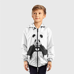 Ветровка с капюшоном детская Panda Love, цвет: 3D-черный — фото 2