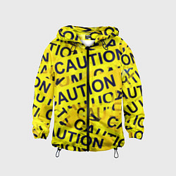 Ветровка с капюшоном детская Caution, цвет: 3D-черный
