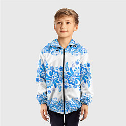 Ветровка с капюшоном детская Гжель, цвет: 3D-черный — фото 2