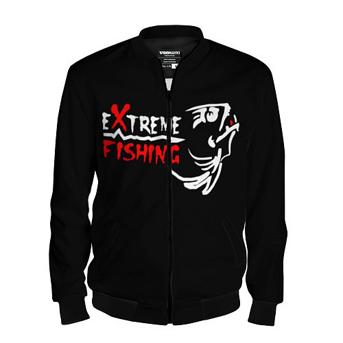 Мужской бомбер Extreme Fishing / 3D-Черный – фото 1