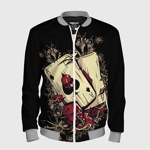 Мужской бомбер Карты дьявола / 3D-Меланж – фото 1