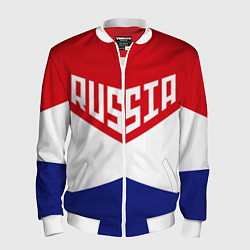 Бомбер мужской Россия, цвет: 3D-белый