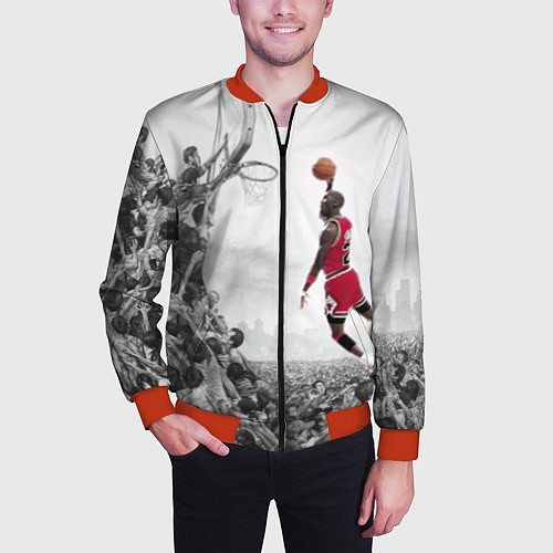Мужской бомбер Michael Jordan NBA / 3D-Красный – фото 3