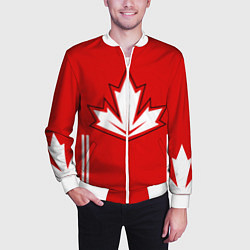 Бомбер мужской Сборная Канады: домашняя форма, цвет: 3D-белый — фото 2
