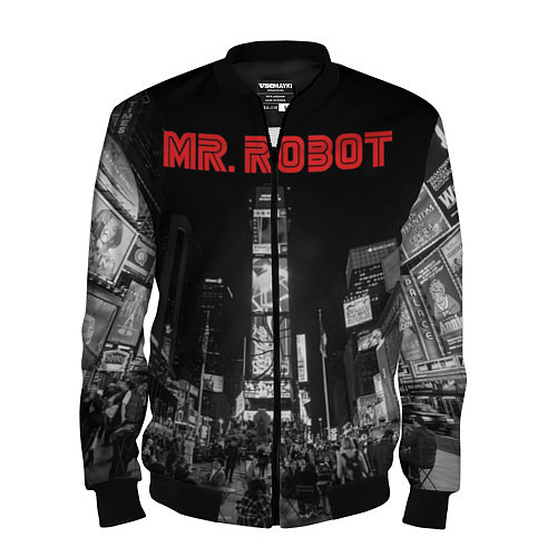 Мужской бомбер Mr. Robot City / 3D-Черный – фото 1