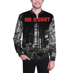 Бомбер мужской Mr. Robot City, цвет: 3D-черный — фото 2