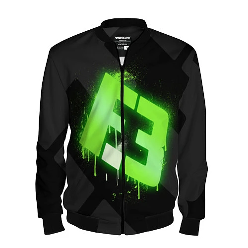 Мужской бомбер Flipsid3: Black collection / 3D-Черный – фото 1