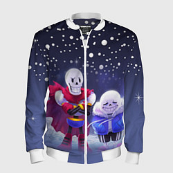Бомбер мужской Sans & Papyrus, цвет: 3D-белый