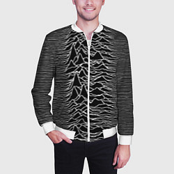 Бомбер мужской Joy Division: Unknown Pleasures, цвет: 3D-белый — фото 2