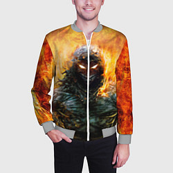 Бомбер мужской Disturbed: Monster Flame, цвет: 3D-меланж — фото 2