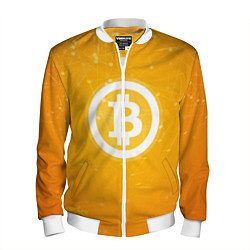Бомбер мужской Bitcoin Orange, цвет: 3D-белый