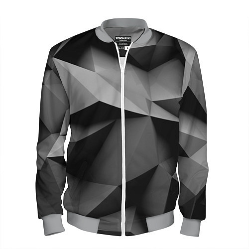 Мужской бомбер Gray abstraction / 3D-Меланж – фото 1
