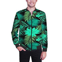Бомбер мужской Tropical pattern, цвет: 3D-черный — фото 2