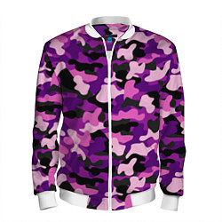 Бомбер мужской Камуфляж: фиолетовый/розовый, цвет: 3D-белый