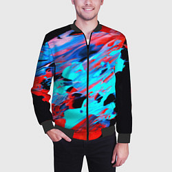 Бомбер мужской Краски лета, цвет: 3D-черный — фото 2