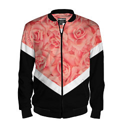 Бомбер мужской Розовые розы, цвет: 3D-черный