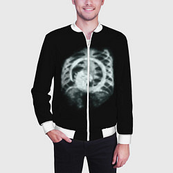 Бомбер мужской Чужой в желудке, цвет: 3D-белый — фото 2