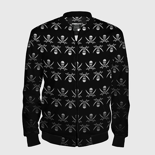 Мужской бомбер Пиратский pattern / 3D-Черный – фото 1