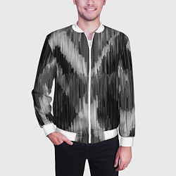 Бомбер мужской Черно-белая штриховка, цвет: 3D-белый — фото 2