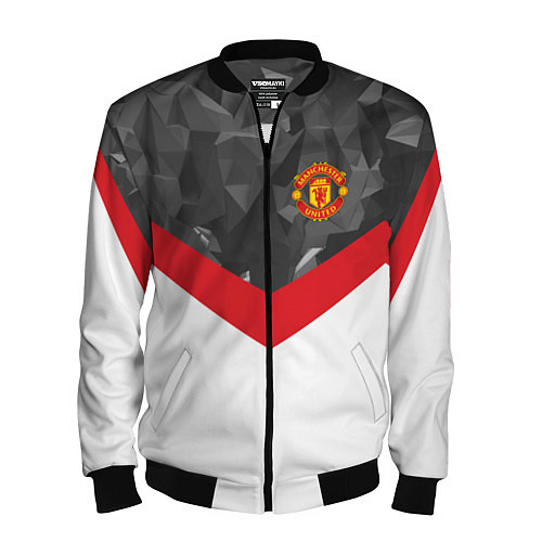 Мужской бомбер Man United FC: Grey Polygons / 3D-Черный – фото 1