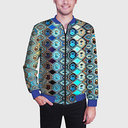 Бомбер мужской Psychedelic mosaica, цвет: 3D-синий — фото 2