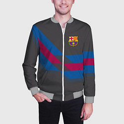 Бомбер мужской Barcelona FC: Dark style, цвет: 3D-меланж — фото 2
