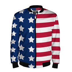 Бомбер мужской USA Flag, цвет: 3D-черный