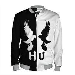 Бомбер мужской HU: Black & White, цвет: 3D-меланж