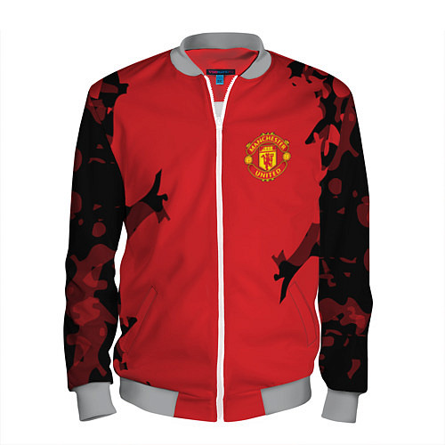 Мужской бомбер FC Manchester United: Red Original / 3D-Меланж – фото 1