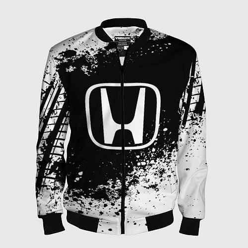Мужской бомбер Honda: Black Spray / 3D-Черный – фото 1