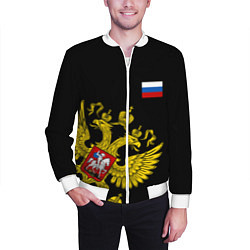 Бомбер мужской Флаг и Герб России, цвет: 3D-белый — фото 2