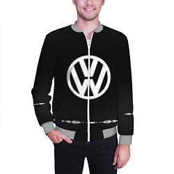 Бомбер мужской Volkswagen: Black Abstract, цвет: 3D-меланж — фото 2