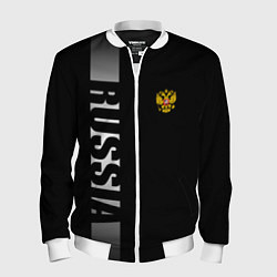 Бомбер мужской Russia: Black Line, цвет: 3D-белый